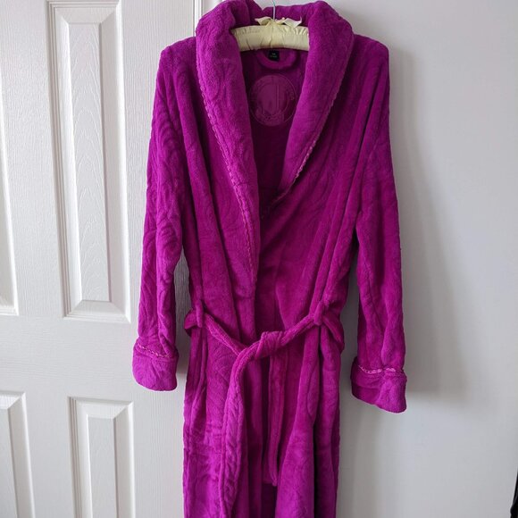 Vintage Sears Jessica Plush Bath Robe & Slippers Medium Fushia Never Used - Picture 2 of 7